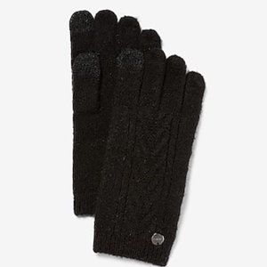 Express Touchscreen Cable Knit Tech Gloves Black